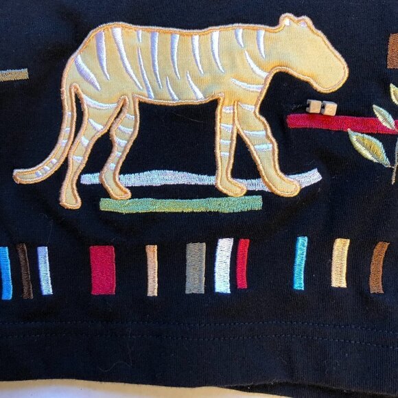 Onque Casual Safari Boxy Crop Jacket Tiger Elephant - Picture 3 of 13